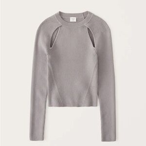 Abercrombie & Fitch Sweater long sleeve knitted top with cutouts taupe
Size S
